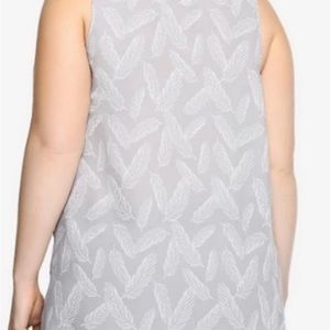 Torrid Grey Feather Chiffon Tank - Size 1